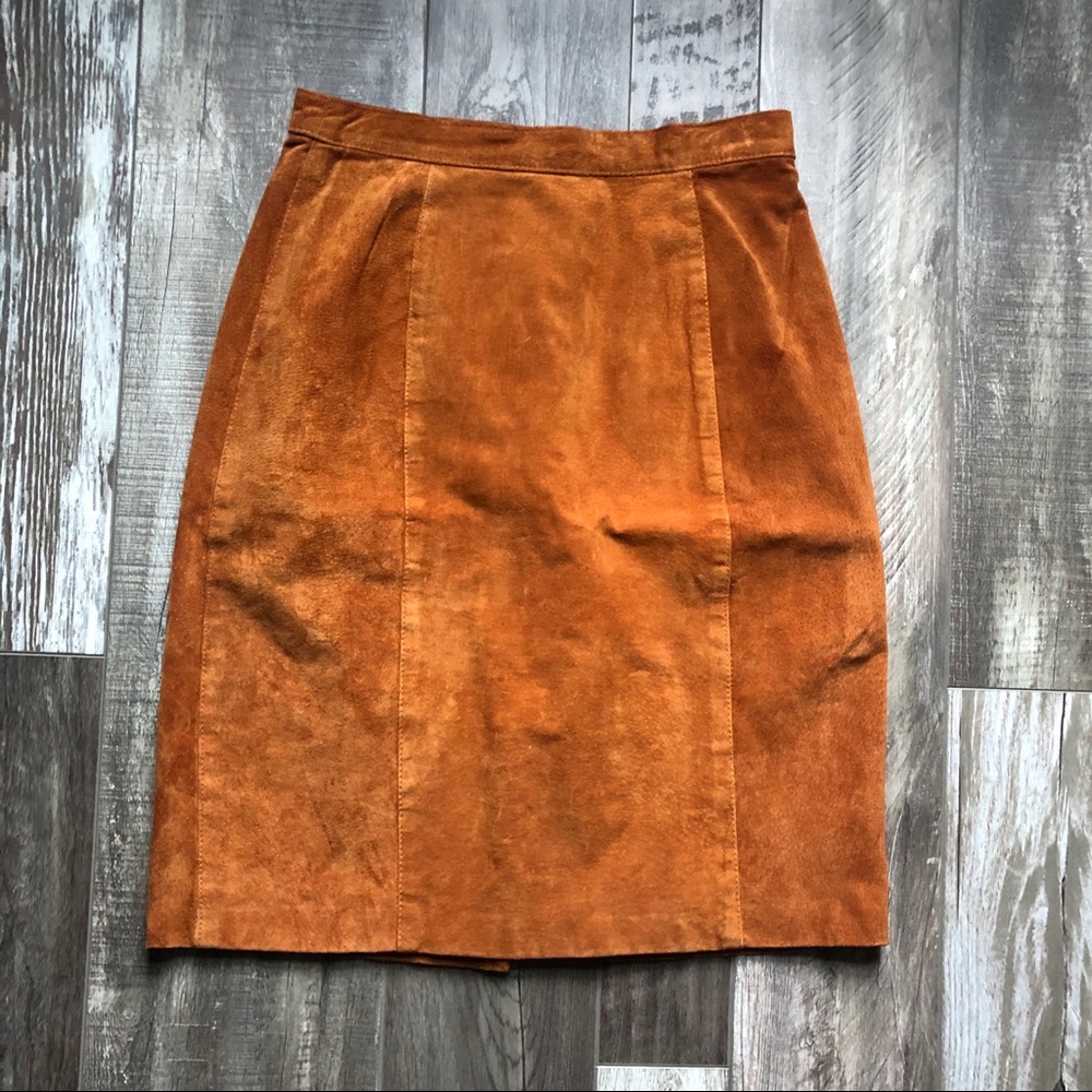 Vintage leather pencil skirt